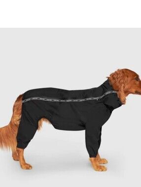 Waterproof Black Dog Rain Jacket with Side Zip Size 14 Canada Pooch Like New